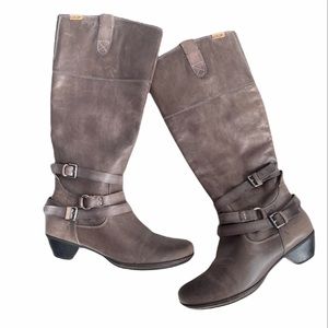 PIKOLINOS Leather Buckle Strap Knne High Boots